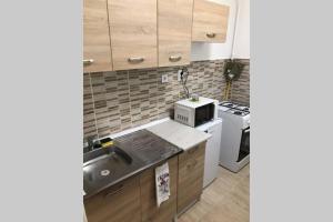 Kuchyň nebo kuchyňský kout v ubytování Zen apartman