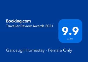 a blue box with the text travel review awards at Garosugil Homestay - Female Only in Seoul