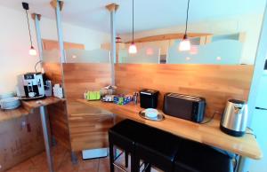 Kuchyň nebo kuchyňský kout v ubytování BodenSEE Gästehaus Tettnang ALBERGO