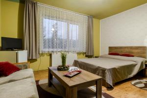 En eller flere senge i et værelse på Pensiunea Bucovina