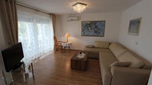 Una sala de estar con un sofá y un televisor. en Apartment Ljudmila, en Sveti Anton