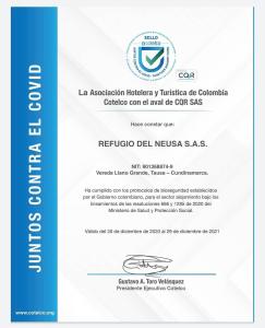 a document for a reinstatement of a car at Refugio del Neusa in Cogua