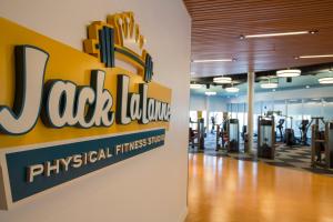 a gym with a sign on the wall at Universal's Cabana Bay Beach Resort in Orlando