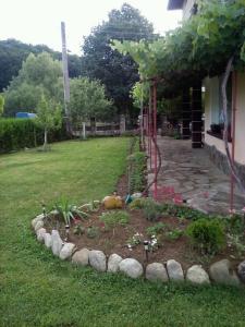 un giardino nel cortile di una casa di Къща за гости Край реките ad Apriltsi
