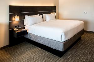 a hotel room with a large bed with a large headboard at Holiday Inn Express - North Augusta South Carolina, an IHG Hotel in North Augusta