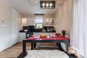 Kuchyň nebo kuchyňský kout v ubytování Ostoja Zaskalskie Apartament RUBIN 52 m2