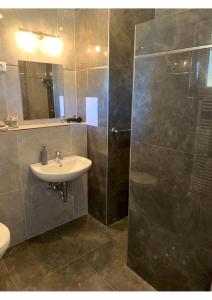 Koupelna v ubytování Club218 Holiday Apartman Siófok