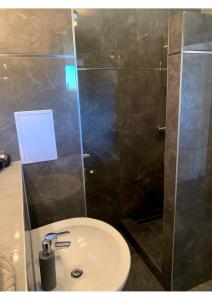 Koupelna v ubytování Club218 Holiday Apartman Siófok