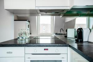 Kuchyňa alebo kuchynka v ubytovaní Nowoczesny apartament Gliwice - 200 metrów od rynku