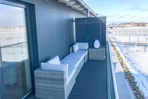 Ein Balkon oder eine Terrasse in der Unterkunft Yachtenkieker