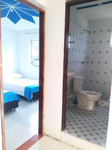 Et badeværelse på La Morena Hospedaje