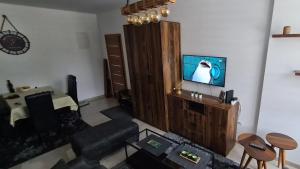 Uma televisão e/ou sistema de entretenimento em Zlatar Apartman br 16