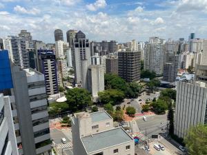 an aerial view of a city with tall buildings at Transamerica Executive Faria Lima in São Paulo