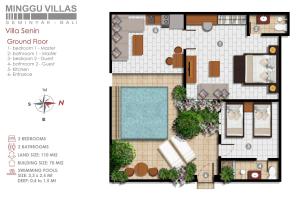 Der Swimmingpool an oder in der Nähe von 2BR Villa Senin - Minggu Villas Seminyak
