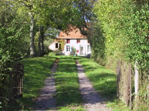 a house in the middle of a field with trees at Holiday home in nature near D cize in Decize