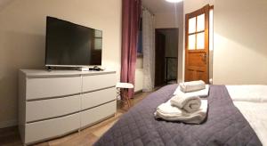 Postel nebo postele na pokoji v ubytování Dom Tkacki - Apartamenty - Pokoje - Jacuzzi