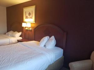 ein Hotelzimmer mit 2 Betten und einem Stuhl in der Unterkunft Red Apple Inn in Wayne