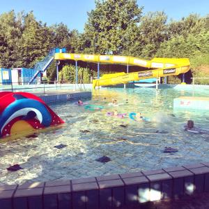 a group of people swimming in a swimming pool at Goditi La Vita in Hem