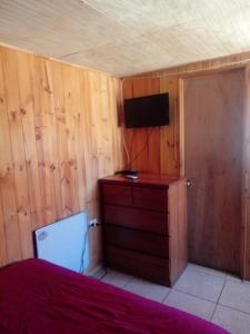 TV a/nebo společenská místnost v ubytování Habitaciones y Apartamentos el Caleuche El Tabo