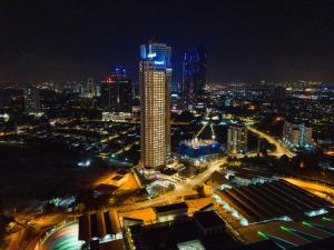 Nespecifikovaný výhled na destinaci Johor Bahru nebo výhled na město při pohledu z hotelu