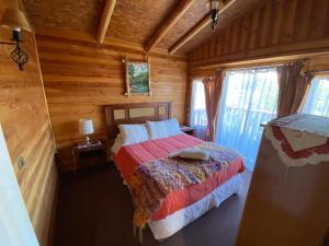Postel nebo postele na pokoji v ubytování Cabañas y Hostal Isla Mágica