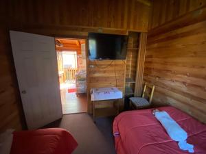 Postel nebo postele na pokoji v ubytování Cabañas y Hostal Isla Mágica
