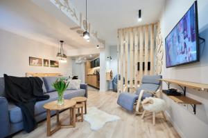 Televízia a/alebo spoločenská miestnosť v ubytovaní VIP Apartamenty, ORKANA APART