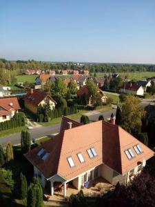 an overhead view of a house with a roof at Mol-Ker-Vill Apartment in Lenti