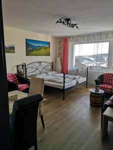 Postel nebo postele na pokoji v ubytování Ferienwohnung Ausblick