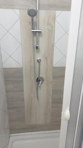 een douchecabine in een badkamer met een douche bij Petra Marina Aurora in Pisciotta