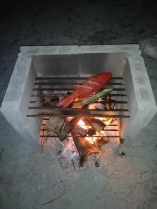 una parrilla con zanahorias y otras verduras. en Anajawan Island Beachfront Resort, en General Luna