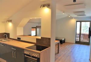 Kuchyň nebo kuchyňský kout v ubytování Ferienwohnung Staudach, Apartment