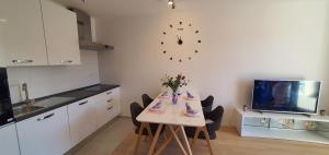 Kuchyň nebo kuchyňský kout v ubytování Apartman Galija 1