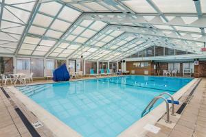 Comfort Inn & Suites في Montrose Hill: مسبح داخلي كبير بسقف زجاجي