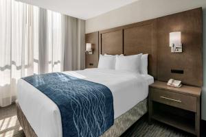 a hotel room with a large bed and a window at Comfort Inn & Suites Downtown Brickell-Port of Miami in Miami