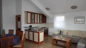 Kuchyň nebo kuchyňský kout v ubytování Apartments Vabec