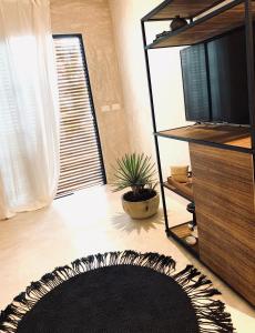 Apartments & Suites MADRE Holbox Self-Check IN的电视和/或娱乐中心