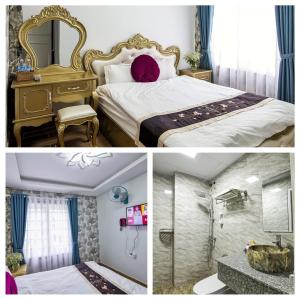 Postel nebo postele na pokoji v ubytování Sunshine - Tia Nắng Mới