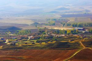 an aerial view of a farm in a field at Hotel La Val in Jarque de la Val +18 photos