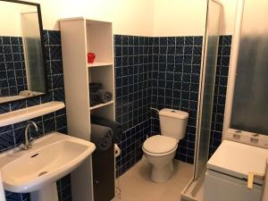 een badkamer met een toilet en een wastafel bij Grand studio Clémenceau Vue mer 3 étoiles in Pléneuf-Val-André
