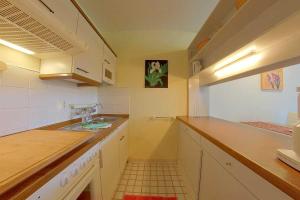 eine Küche mit einer Spüle und einer Arbeitsplatte in der Unterkunft Apartment 527 in Hohegeiß