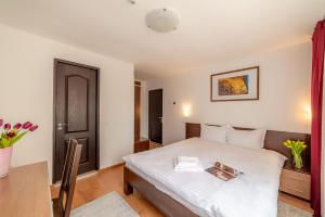 Postel nebo postele na pokoji v ubytování Pension Cluj