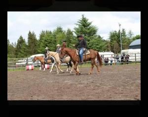 a group of people riding horses on a track at Drumcoura Dreamescape in Ballinamore