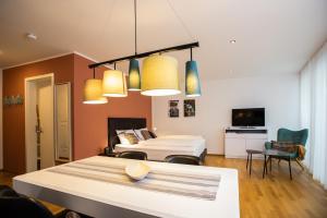 TV a/nebo společenská místnost v ubytování Ferienwohnung Höchsten