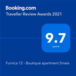 a screenshot of the travel review awards with a blue at Furnica 12 - Boutique apartment Sinaia in Sinaia