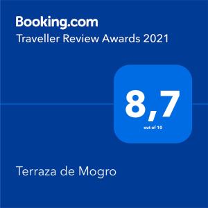 Majutusasutuses Terraza de Mogro olev sertifikaat, autasu, silt või muu dokument