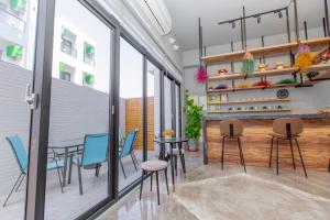 A cozinha ou cozinha compacta de Huayu Homestay