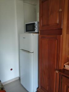een magnetron bovenop een koelkast bij Mandariniers 97232 in Le Lamentin