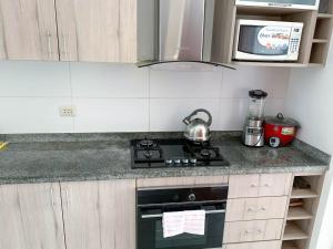 Η κουζίνα ή μικρή κουζίνα στο Vista Ashul Apartment 02 dormitorios +5 φωτογραφίες