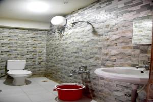 Koupelna v ubytování Hotel Parag